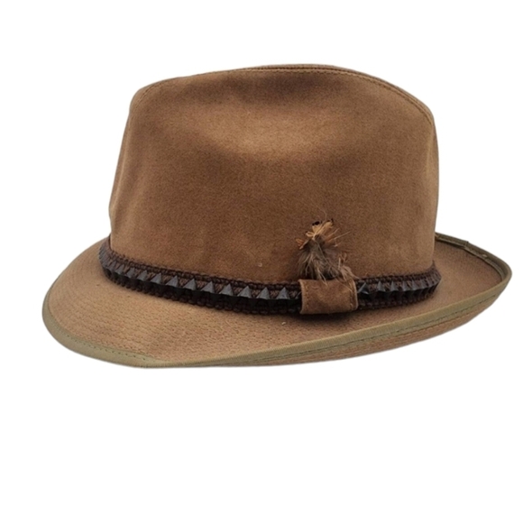 United Hatters Cap & Millinery Other - Vintage United Hatters Cap & Millinery Felt Fedora Feather Hat 7 1/12